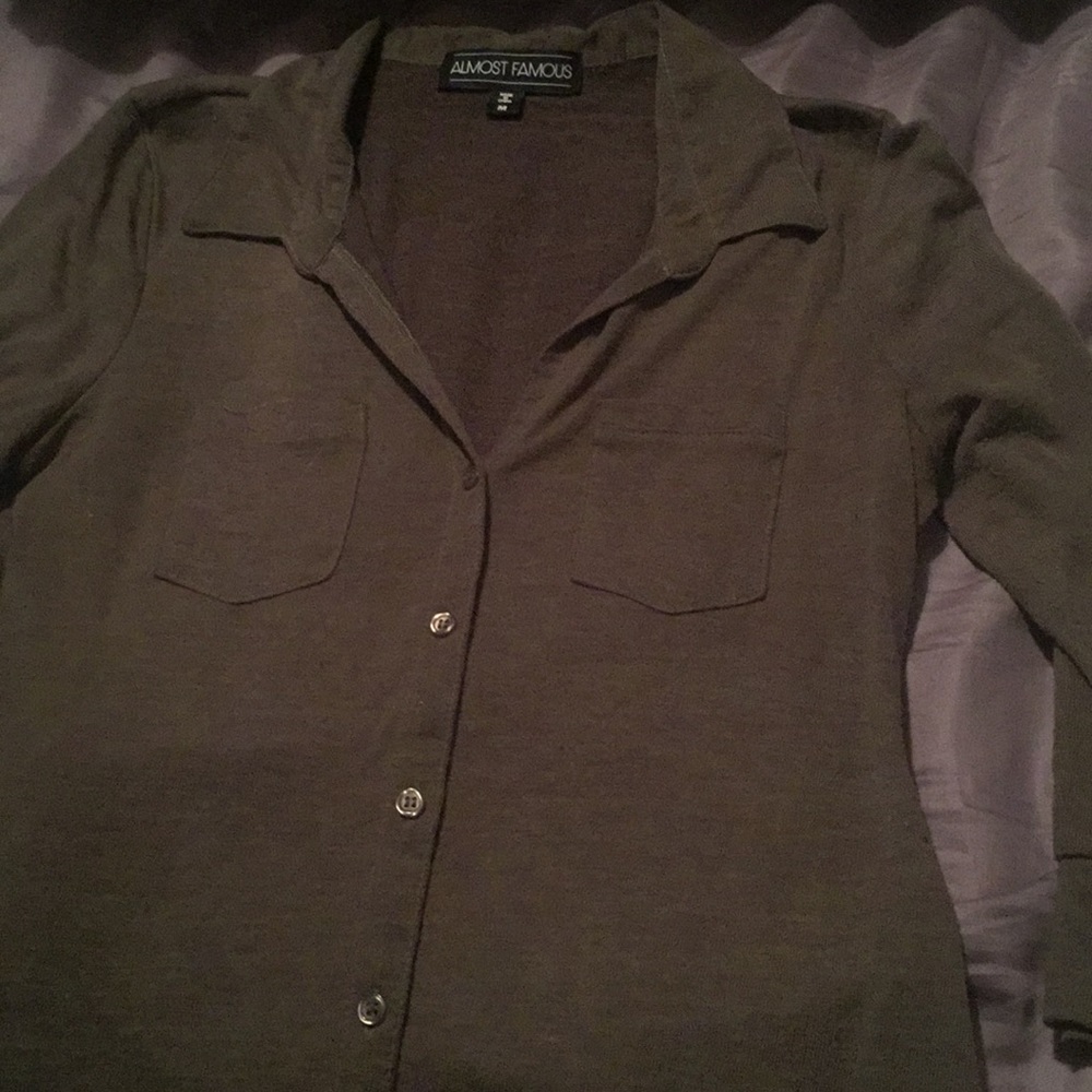 Army Green Button Up
